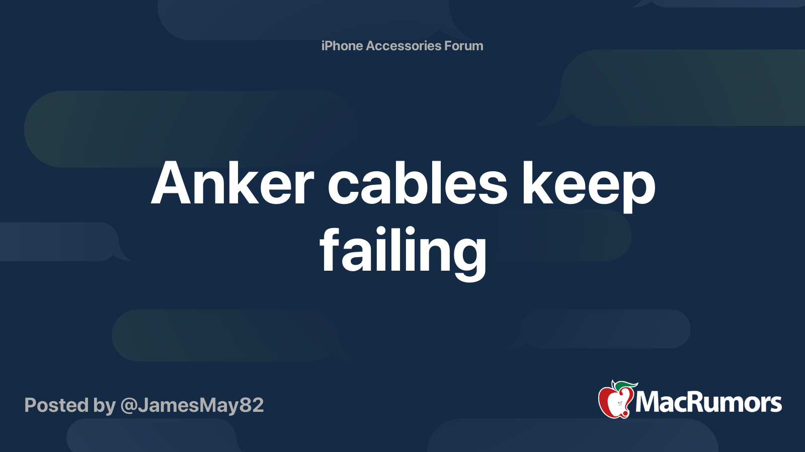 Anker cables keep failing | MacRumors Forums