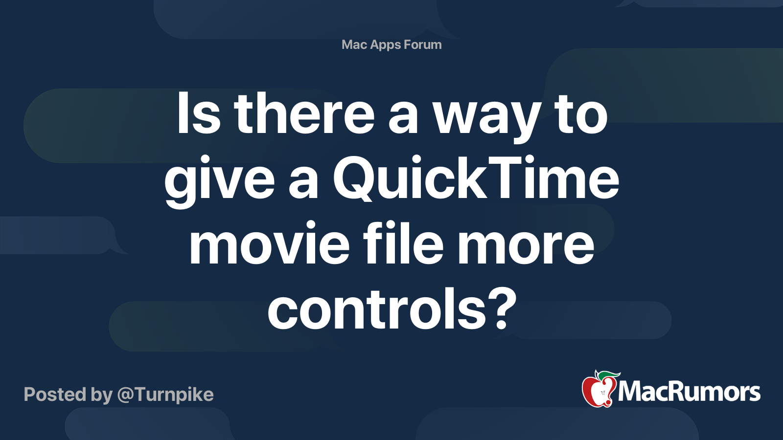 Is there a way to give a QuickTime movie file more control?