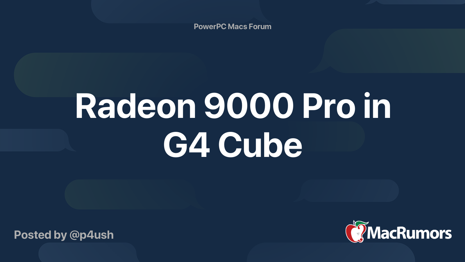 Radeon 9000 Pro in G4 Cube | MacRumors Forums