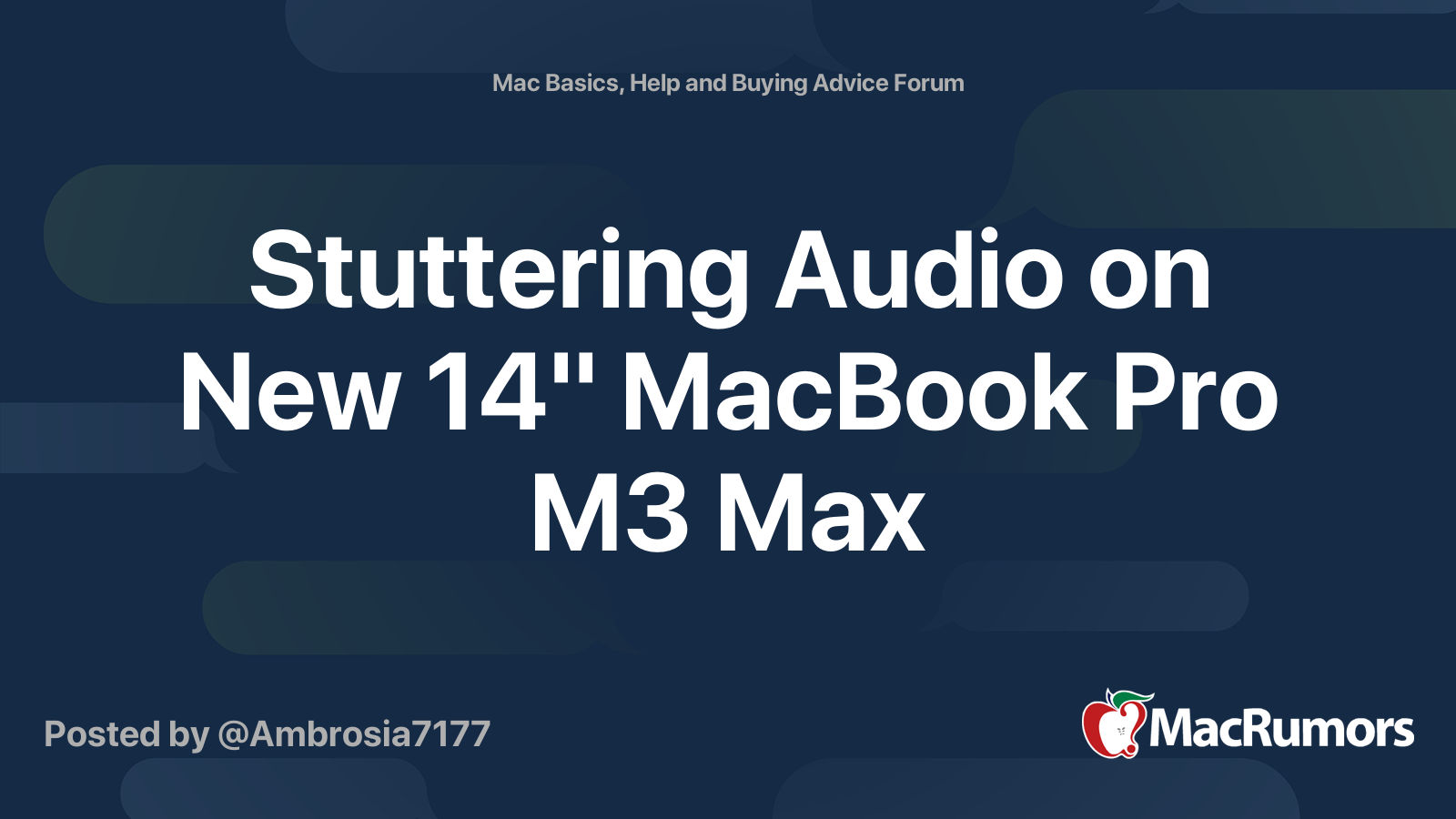 Stuttering sound on the new 14″ MacBook Pro M3 Max