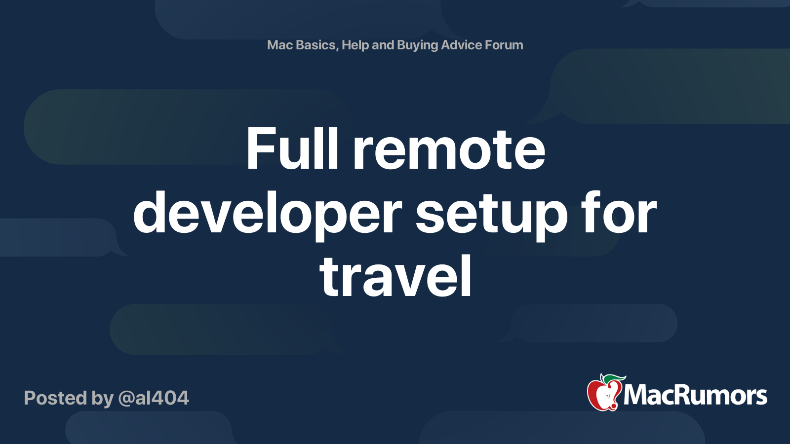 Full remote developer setup for travel