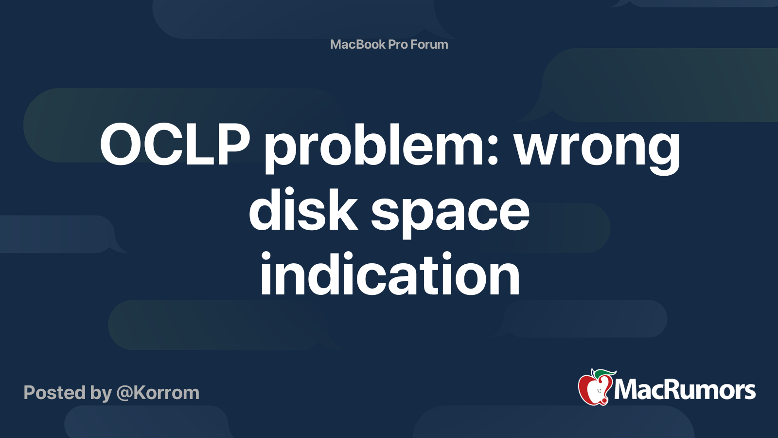 OCLP problem: wrong disk space indication | MacRumors Forums