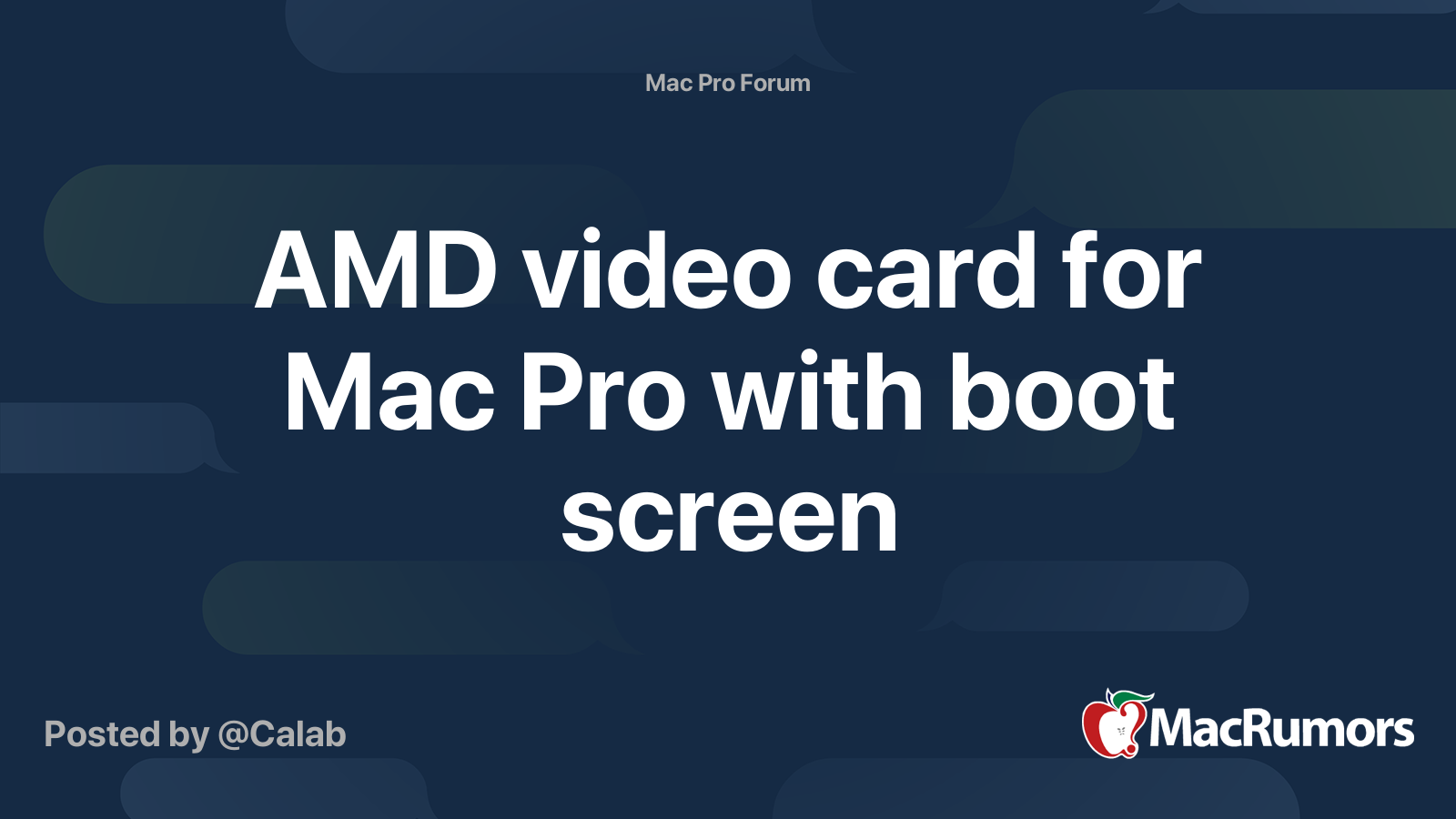 AMD graphics card for Mac Pro with startup screen