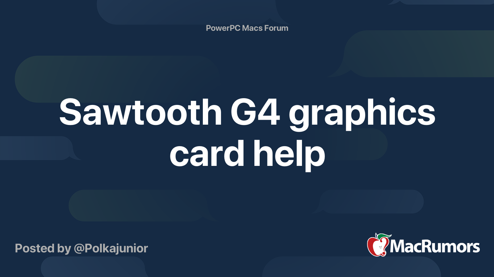 Sawtooth G4 graphics card help MacRumors Forums