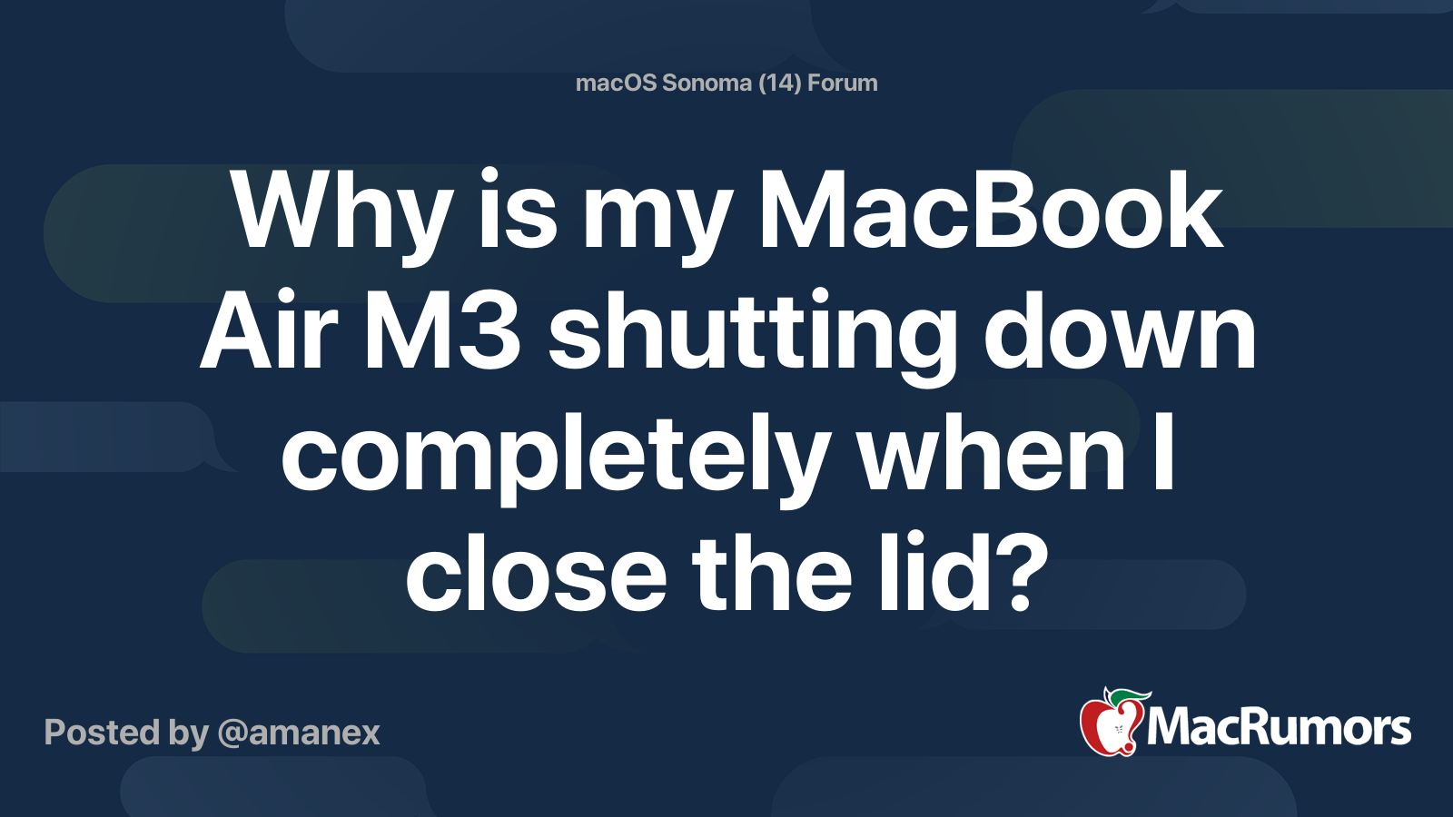 Why is my MacBook Air M3 shutting down completely when I close the lid