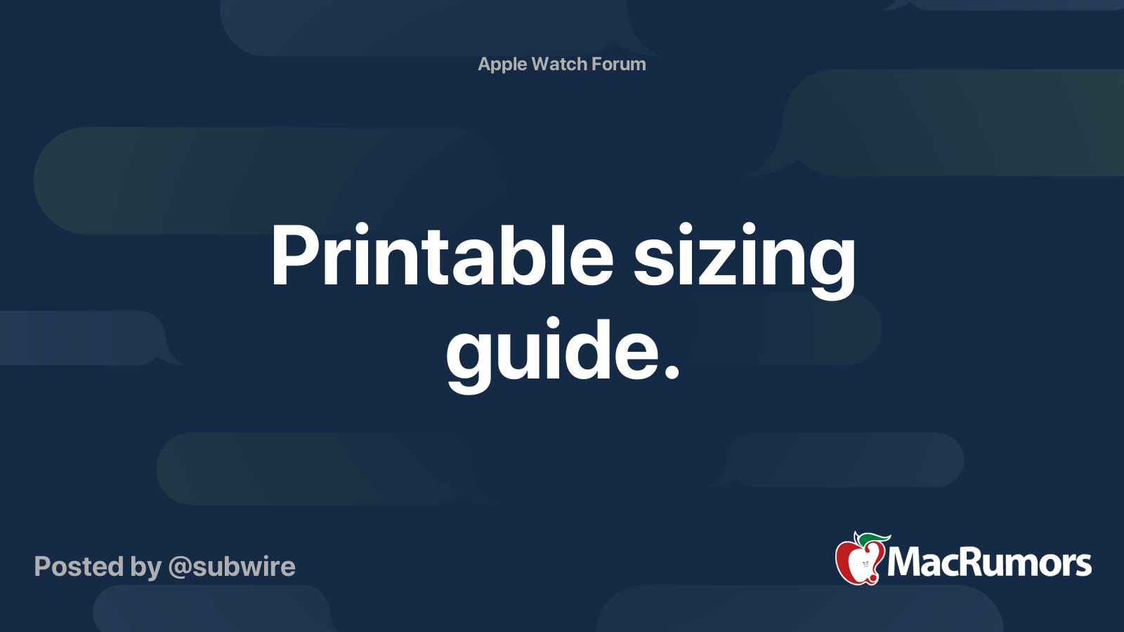 Printable sizing guide. | MacRumors Forums