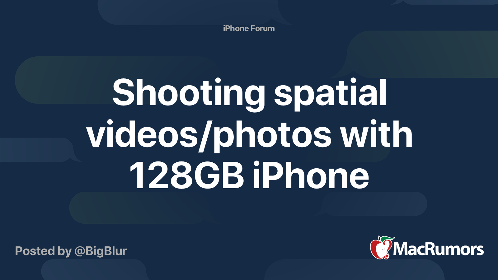 Shooting spatial videos/photos with a 128 GB iPhone