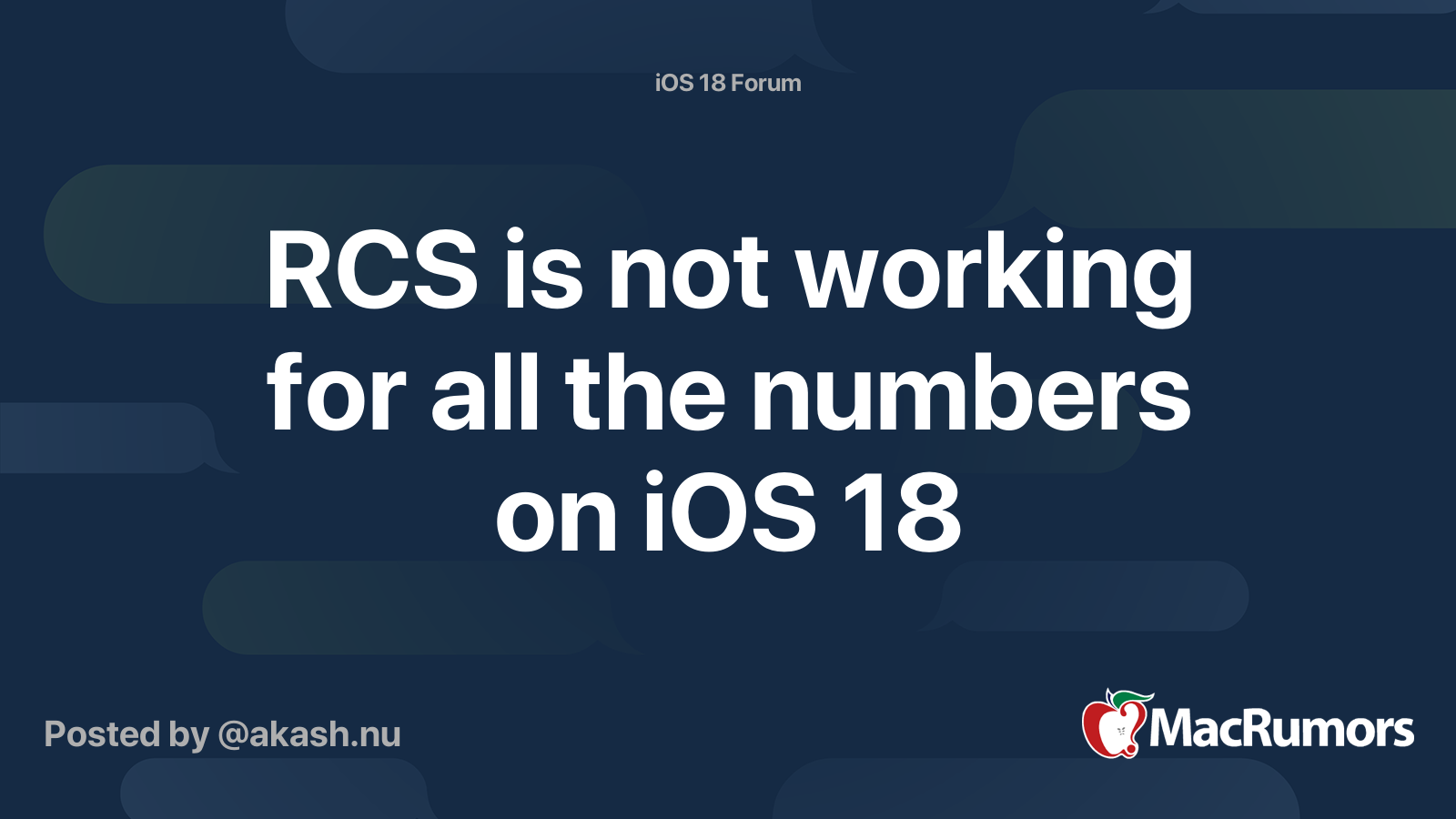 RCS is not working for all the numbers on iOS 1[emoji239[emoji2394]] MacRumors Forums