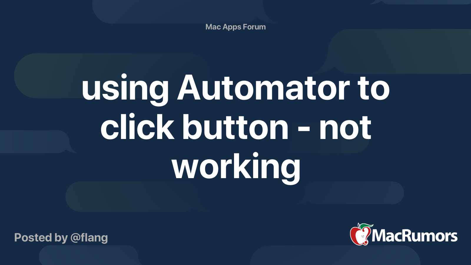 using Automator to click button not working MacRumors Forums