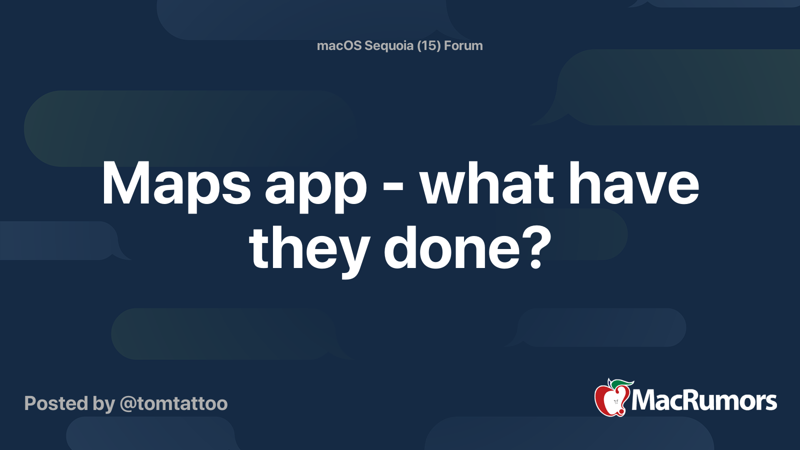 Maps app - what have they done? | MacRumors Forums