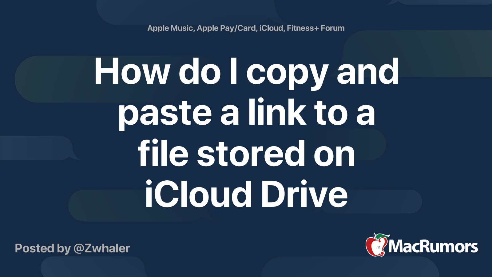How do I copy and paste a link to a file stored on iCloud Drive
