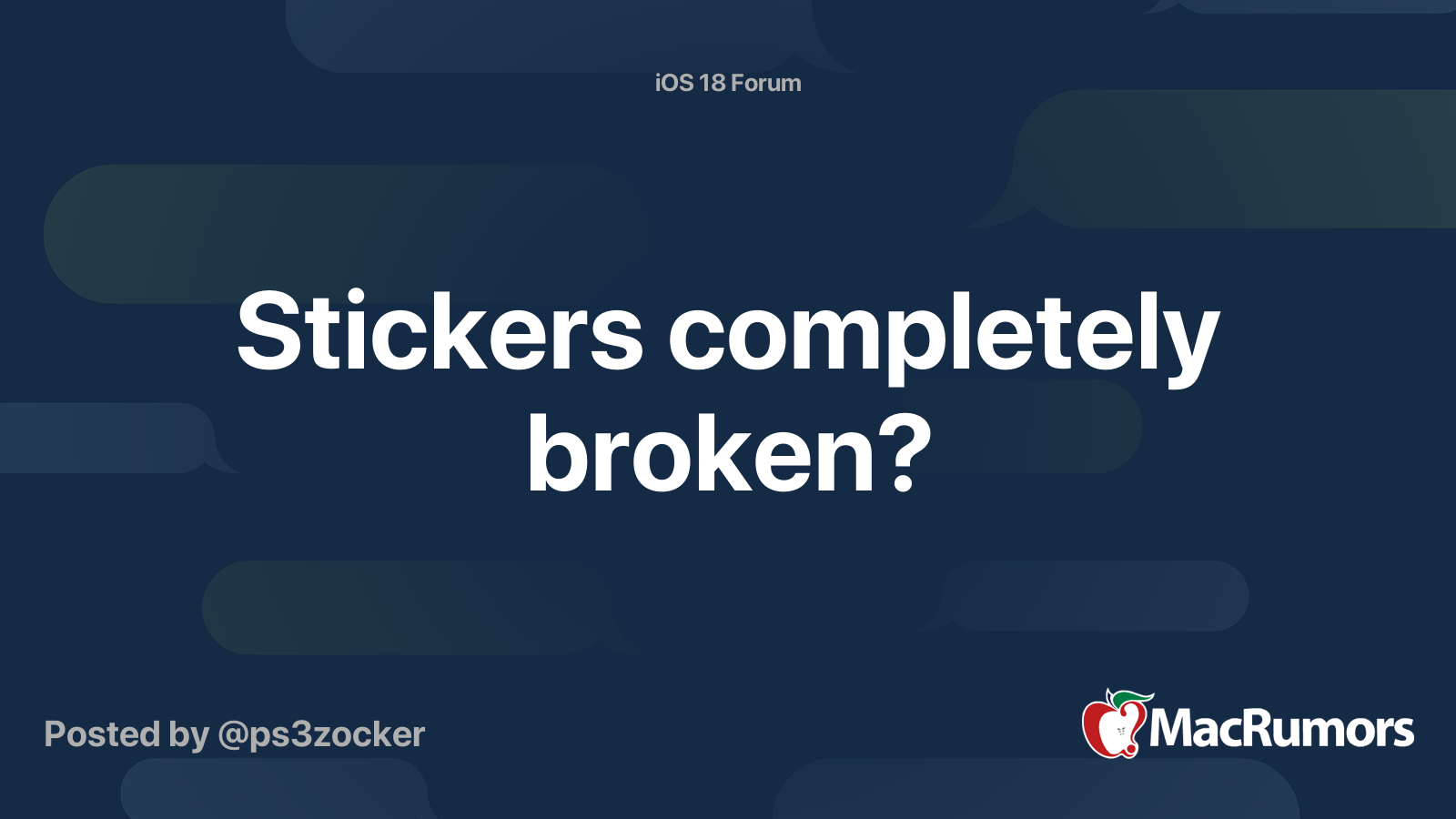 Stickers completely broken? | MacRumors Forums