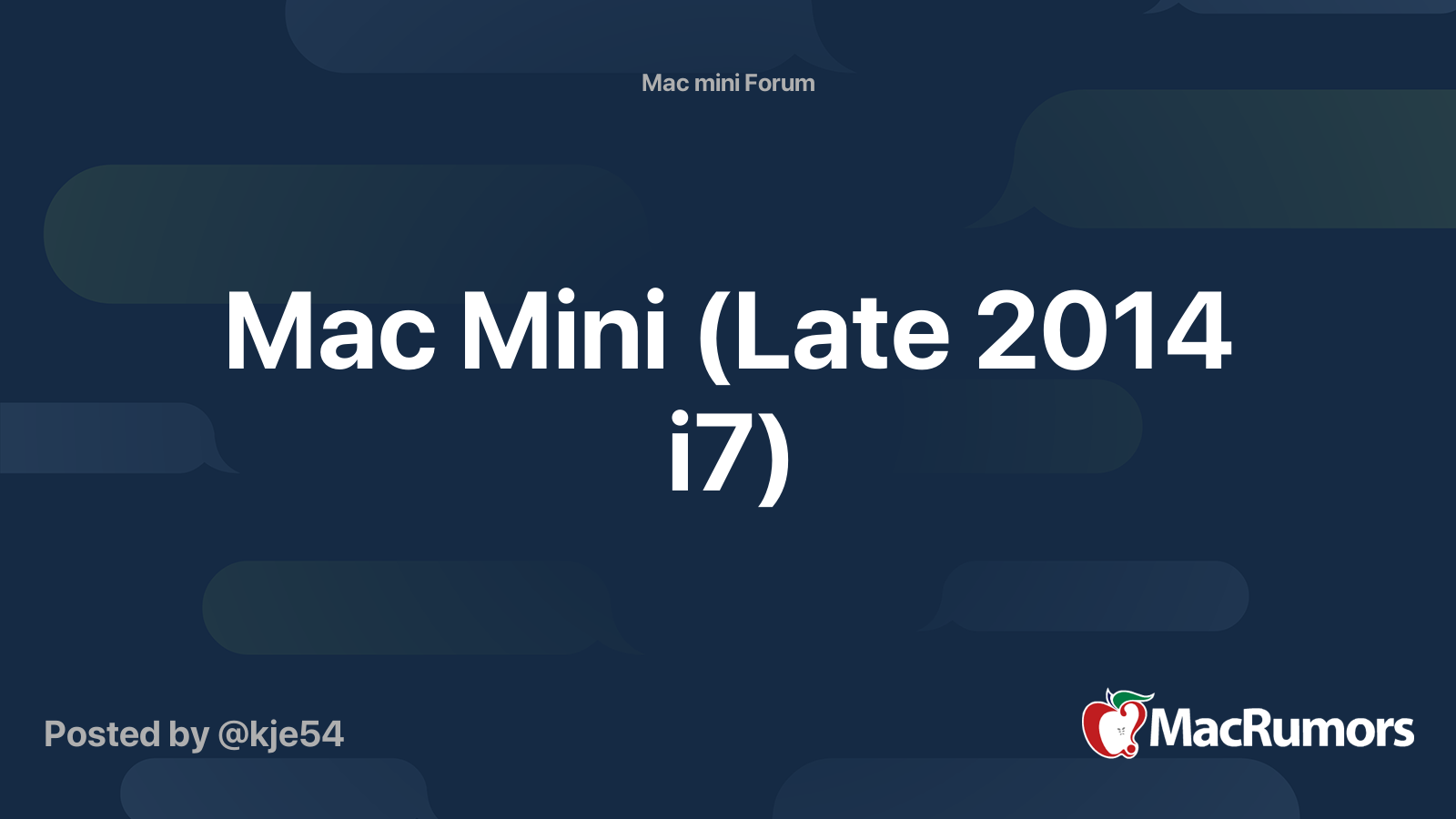 Mac Mini (Late 2014 i7) | MacRumors Forums