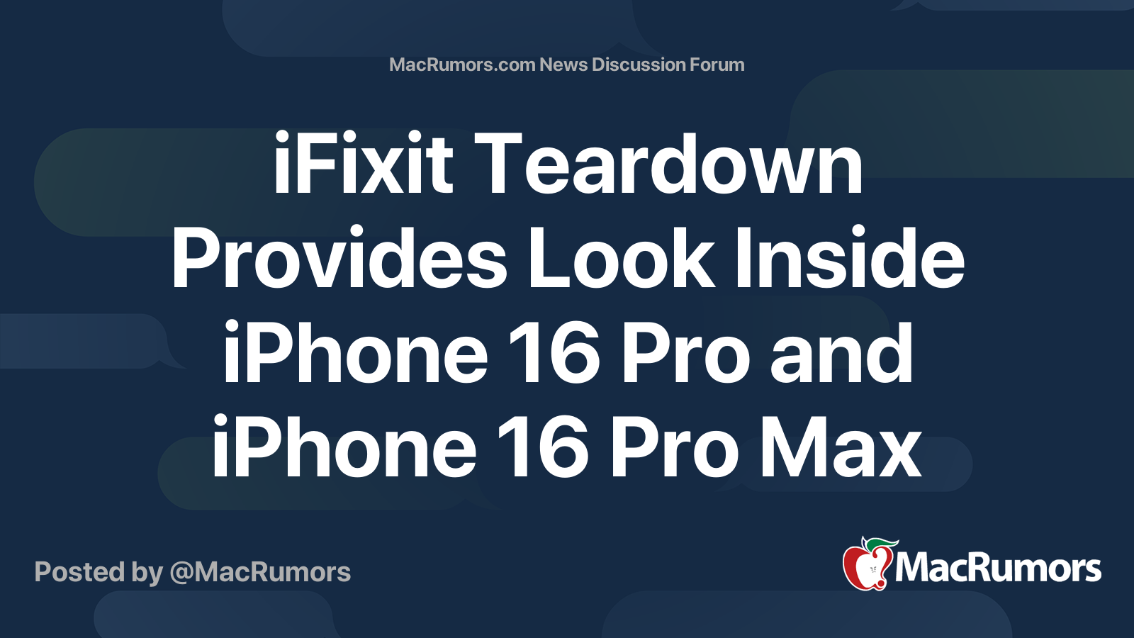 iFixit Teardown Provides Look Inside iPhone 16 Pro and iPhone 16 Pro ...