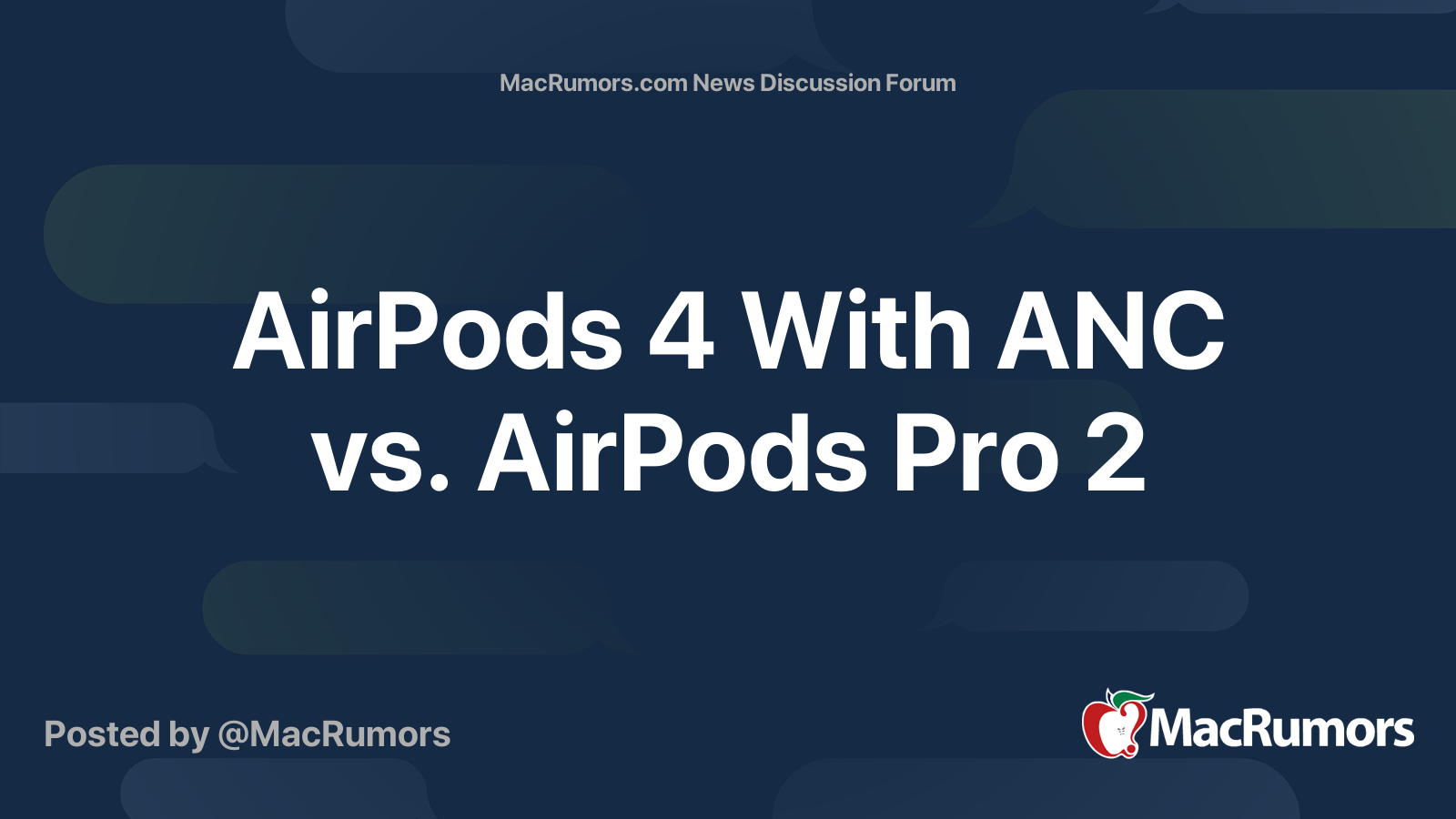 AirPods 4 With ANC vs. AirPods Pro 2 | MacRumors Forums
