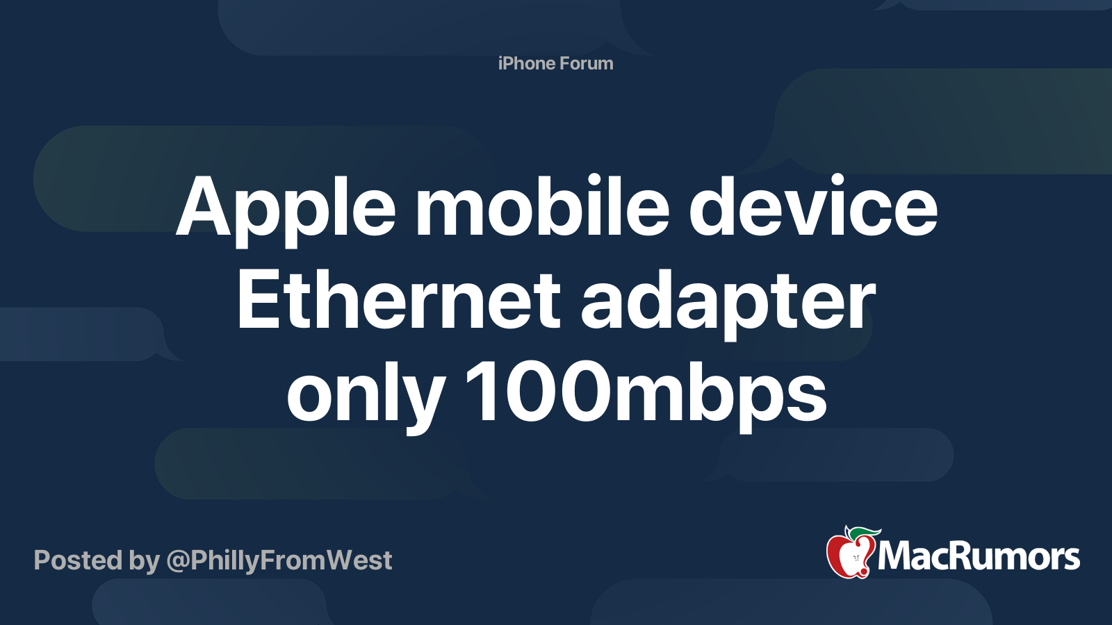 Apple mobile device Ethernet adapter only 100mbps | MacRumors Forums