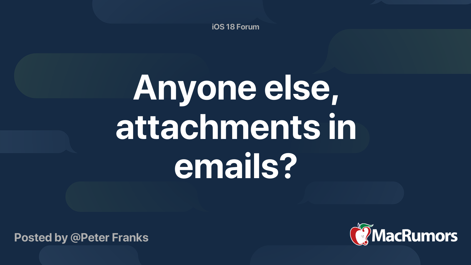 Anyone else, attachments in emails?