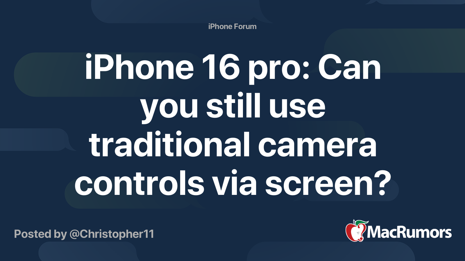 iPhone 16 pro Can you still use traditional camera controls via screen