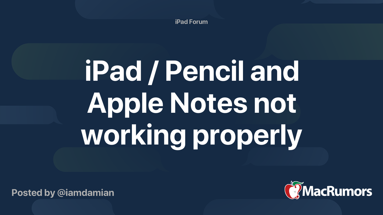 iPad / Pencil and Apple Notes not working properly MacRumors Forums