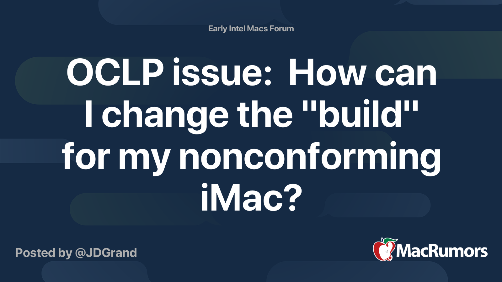 OCLP issue How can I change the "build" for my nonconforming iMac