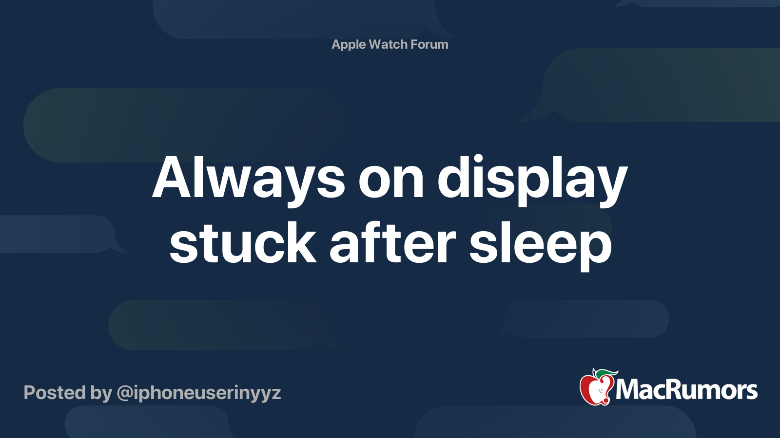 Always on display stuck after sleep MacRumors Forums