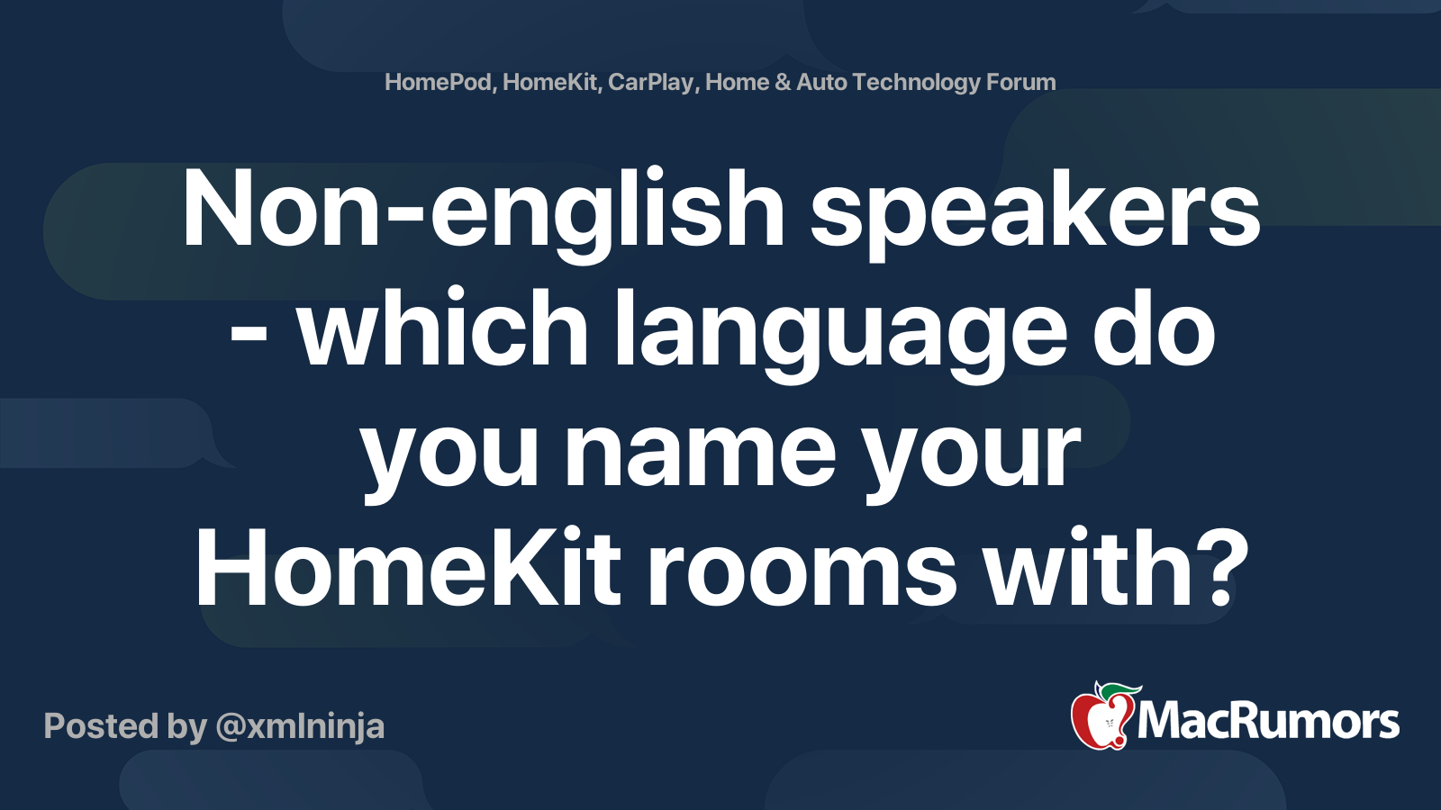 Nonenglish speakers which language do you name your HomeKit rooms