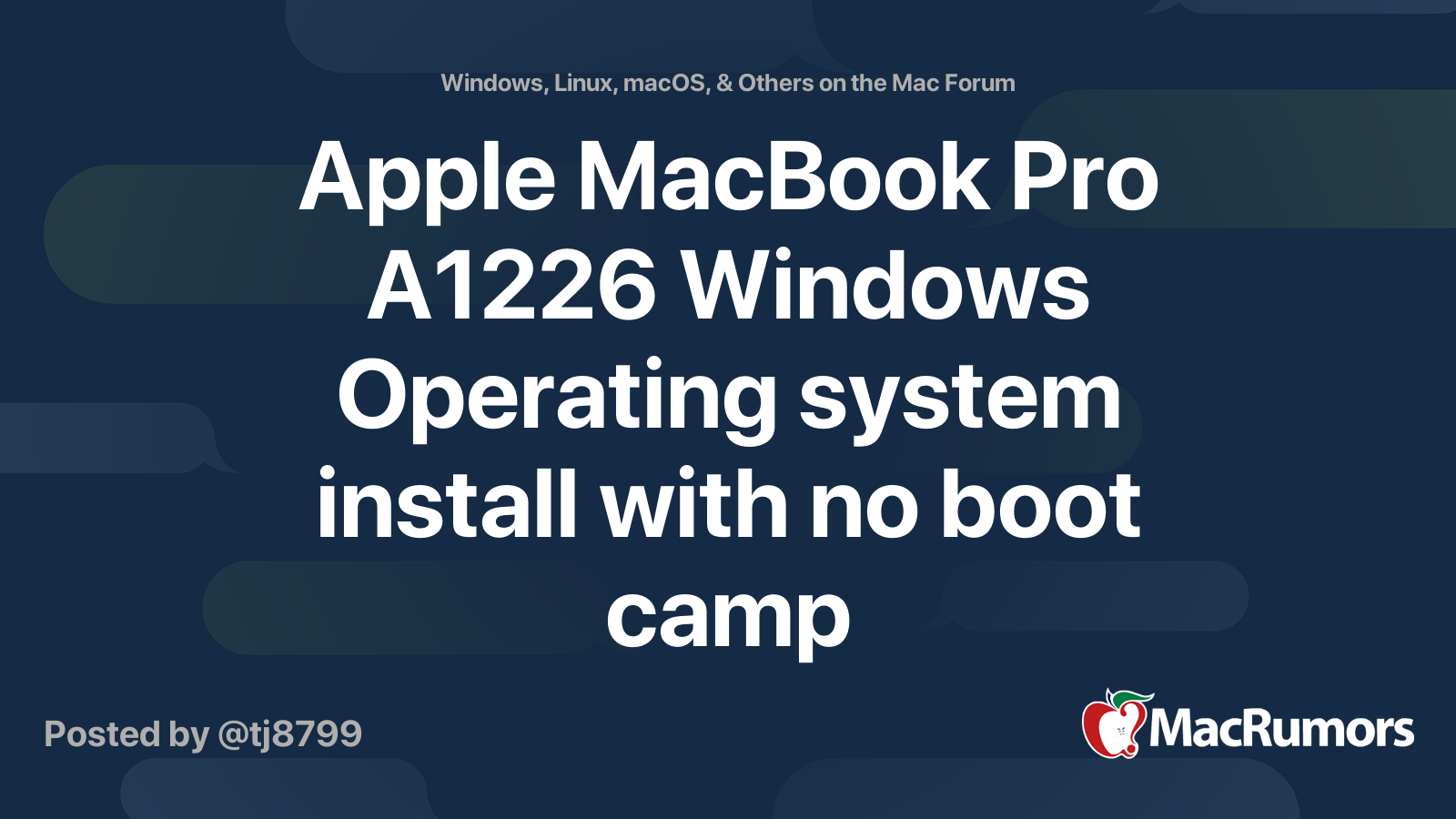 Apple MacBook Pro A1226 Windows Operating system install with no boot ...