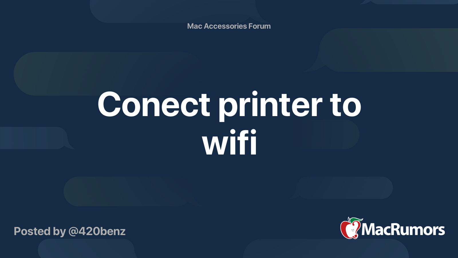 Conect printer to wifi | MacRumors Forums