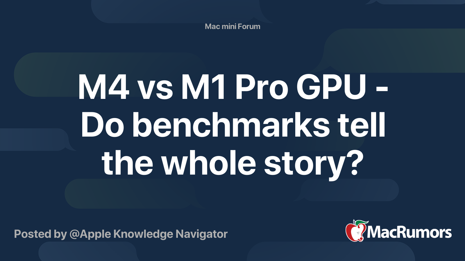 M4 vs M1 Pro GPU - Do benchmarks tell the whole story? | MacRumors 