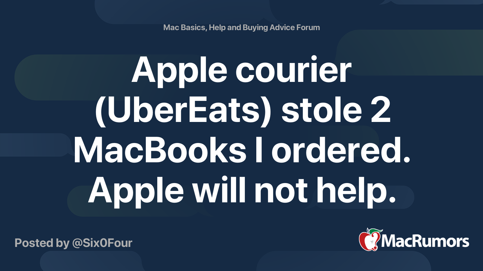 苹果快递(Uber)疑似偷窃两台Macbook，苹果公司或拒绝赔偿