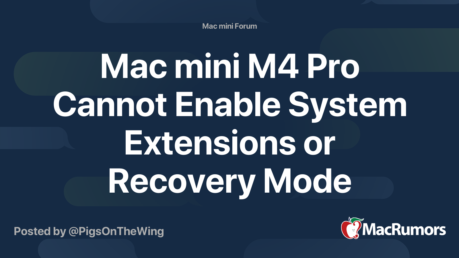 Mac mini M4 Pro Cannot Enable System Extensions or Recovery Mode ...