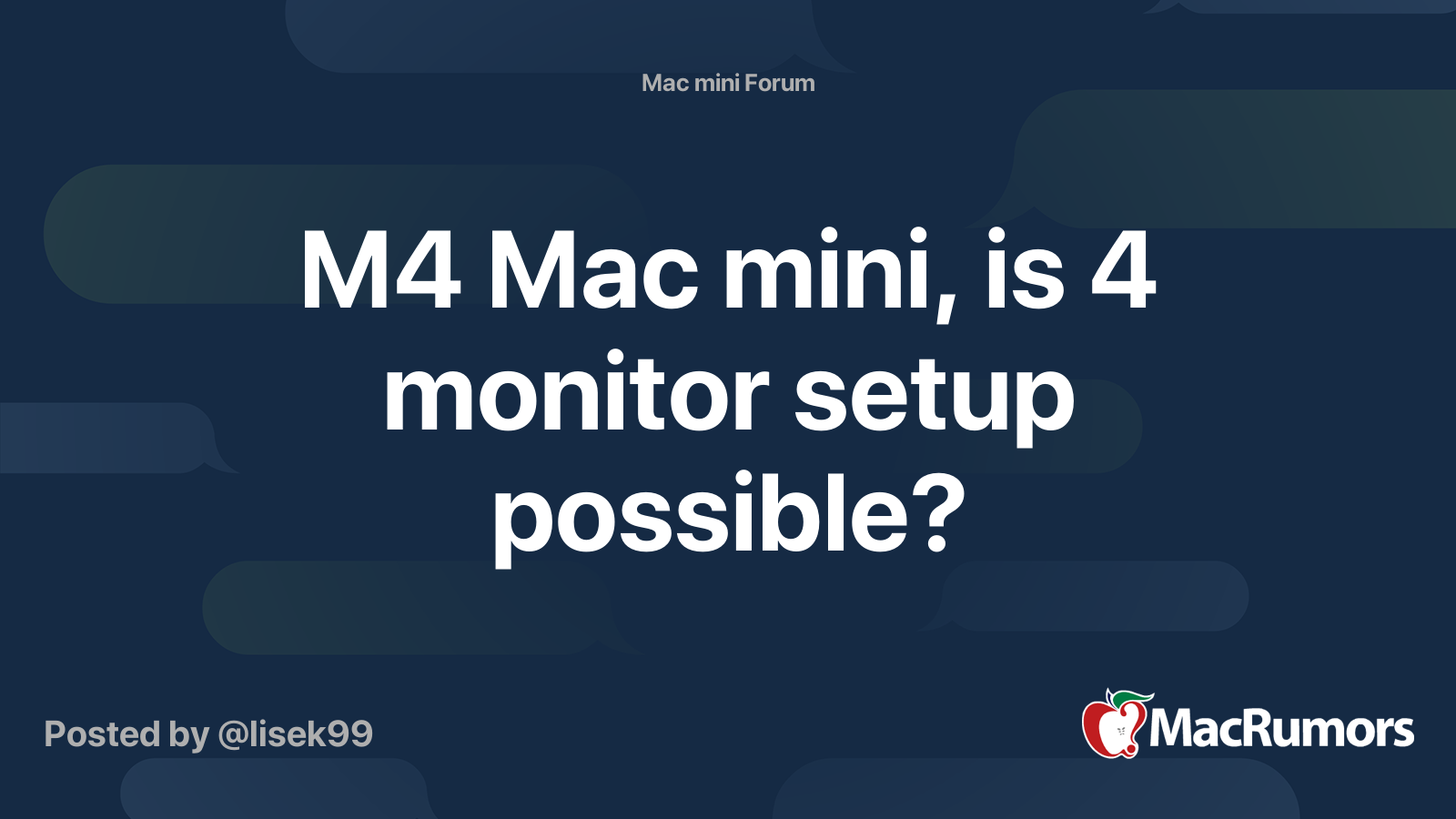 M4 Mac mini, is 4 monitor setup possible? | MacRumors Forums