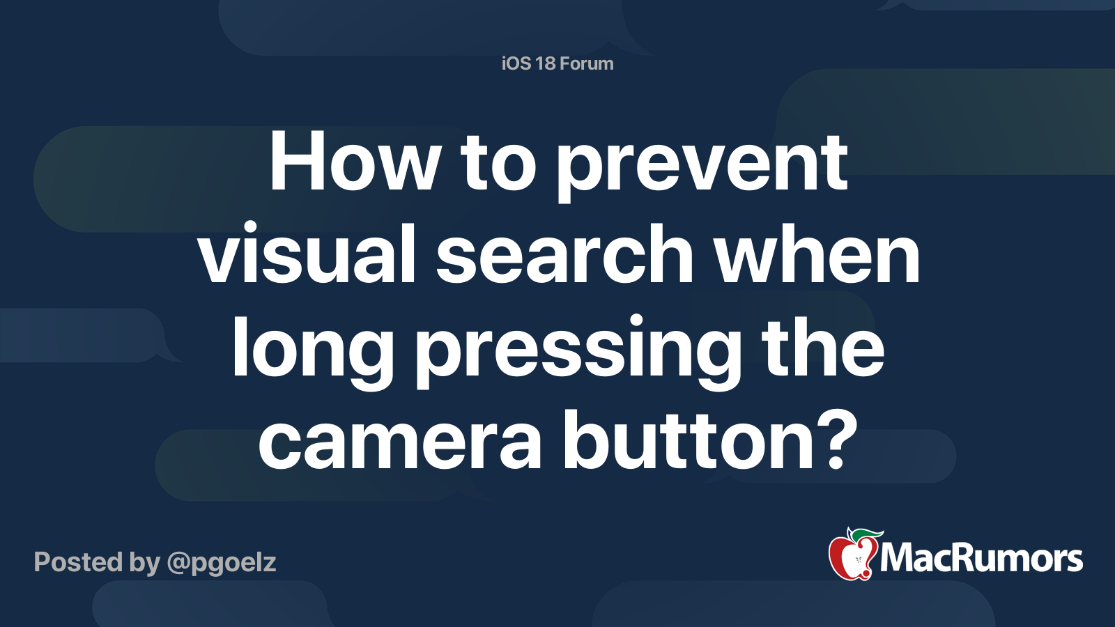How to prevent visual search when long pressing the camera button ...
