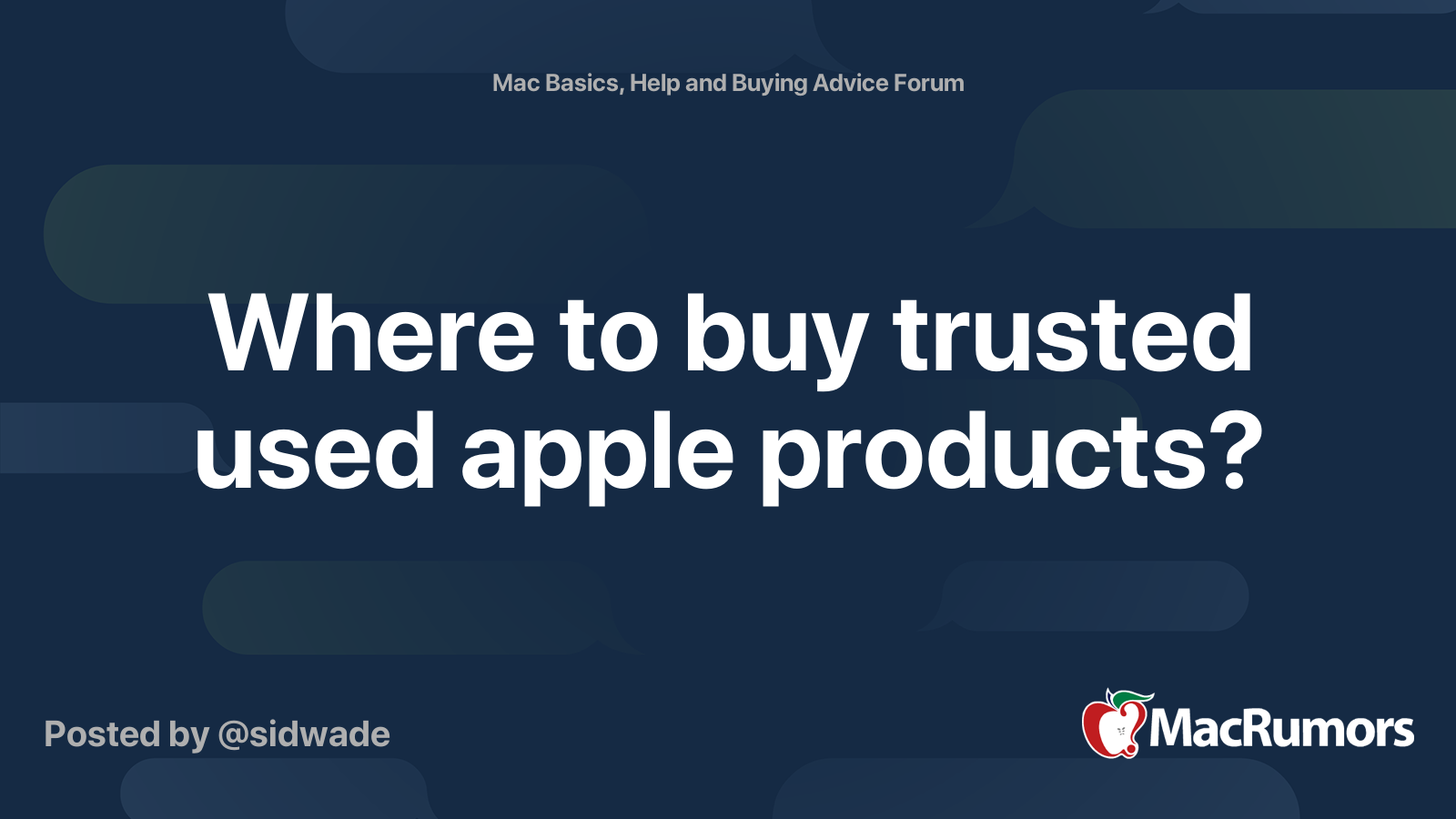 Where to buy trusted used apple products? | MacRumors Forums