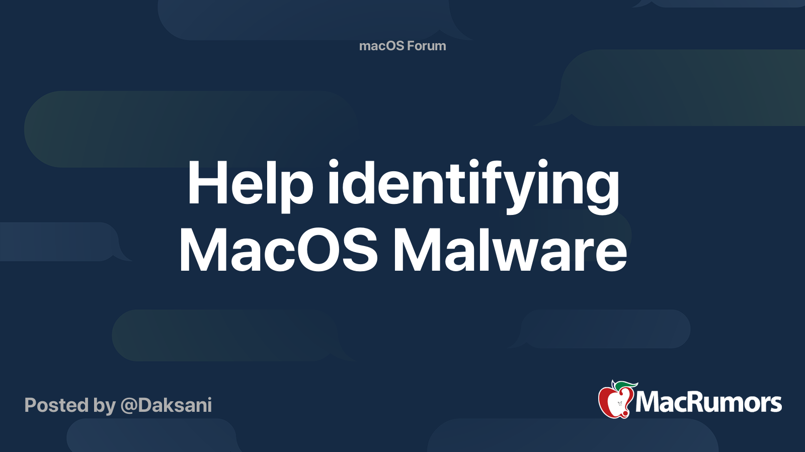 Help identifying MacOS Malware