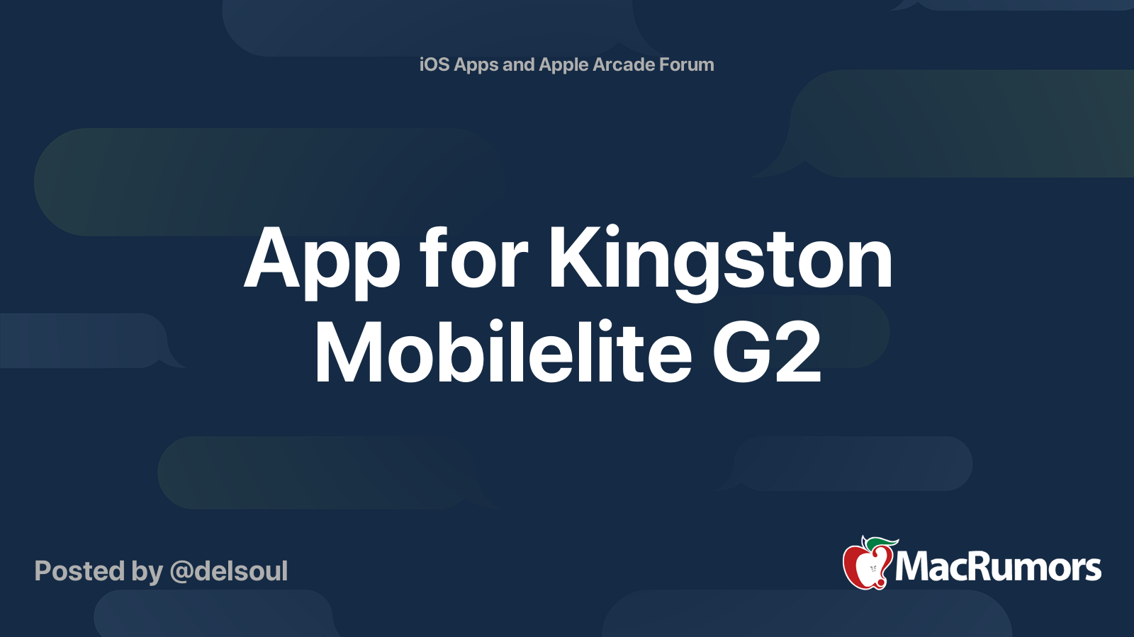 App for Kingston Mobilelite G2 | MacRumors Forums