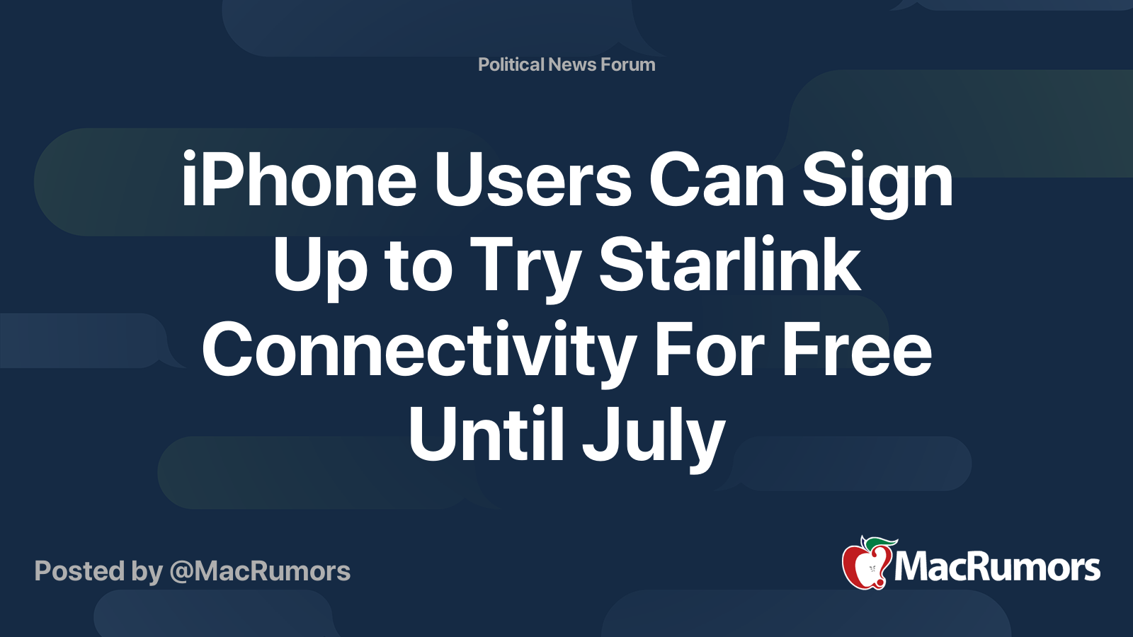 iPhone Users Can Sign Up to Try Starlink Connectivity For Free Until ...