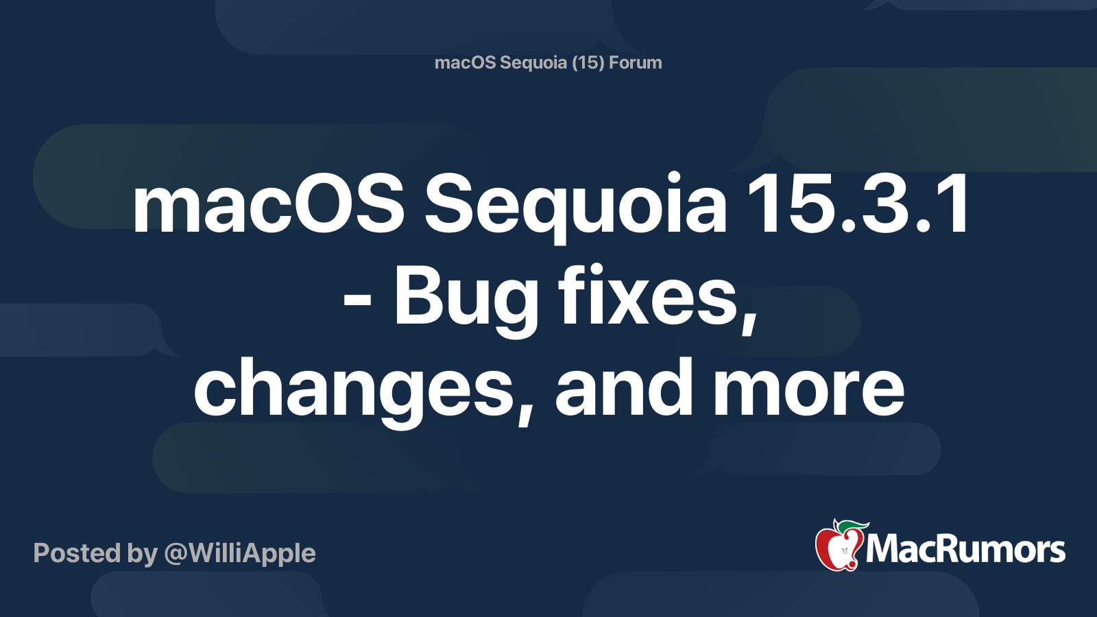macOS Sequoia 15.3.1 - Bug fixes, changes, and more | Page 2 ...