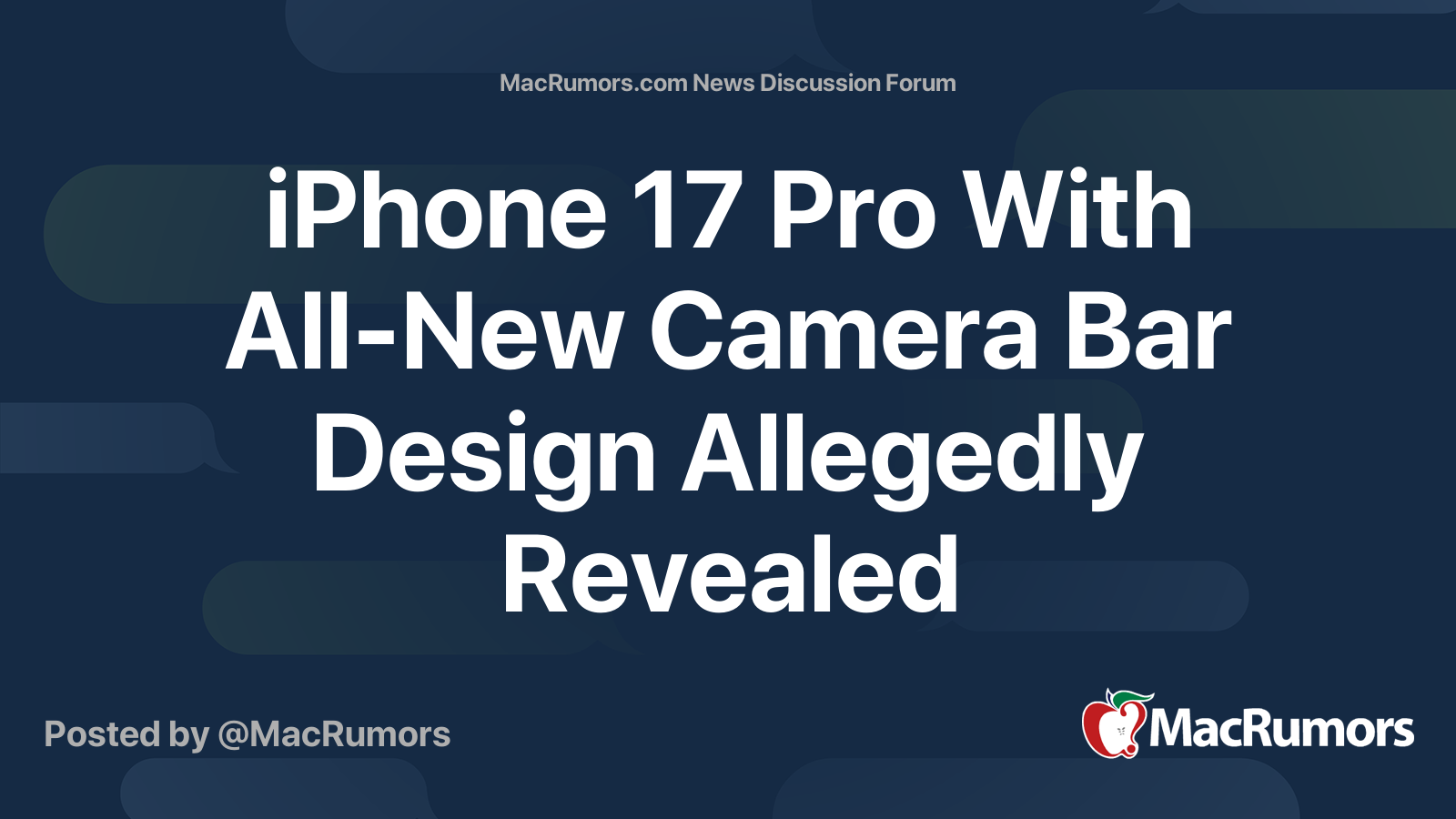 iPhone 17 Pro With All-New Camera Bar Design Allegedly Revealed | Page ...