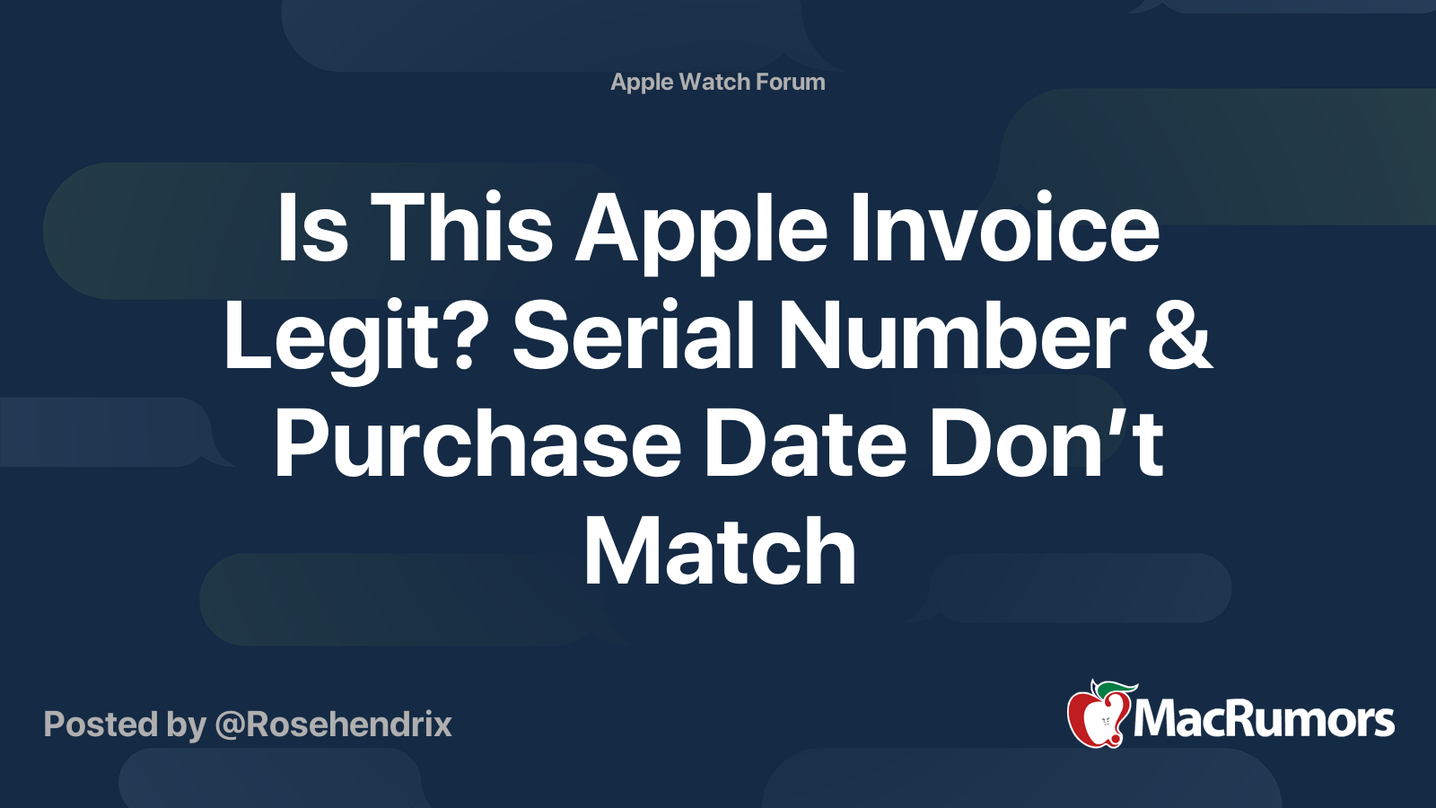 Is This Apple Invoice Legit? Serial Number & Purchase Date Don’t Match ...