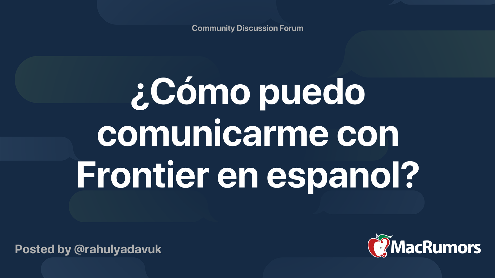 ¿Cómo puedo comunicarme con Frontier en espanol? | MacRumors Forums