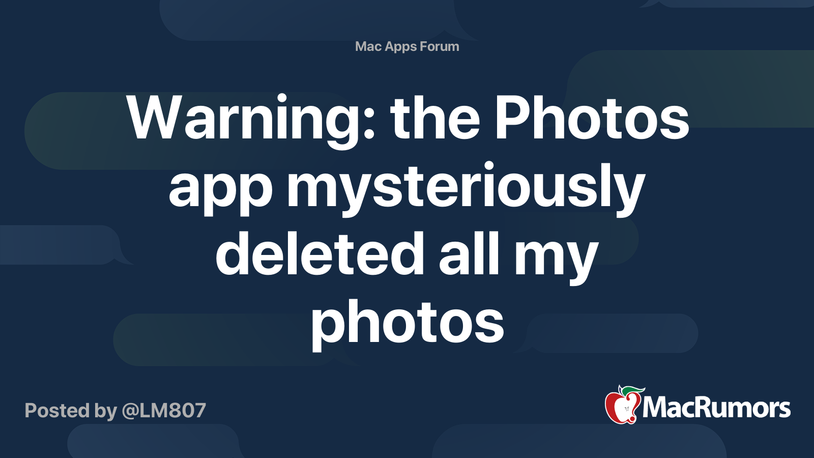 警告：写真アプリは私の写真をすべて削除しました