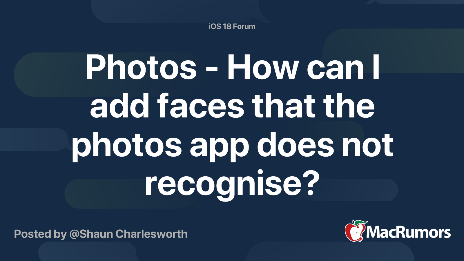 Photos - How can I add faces that the photos app does not recognise ...