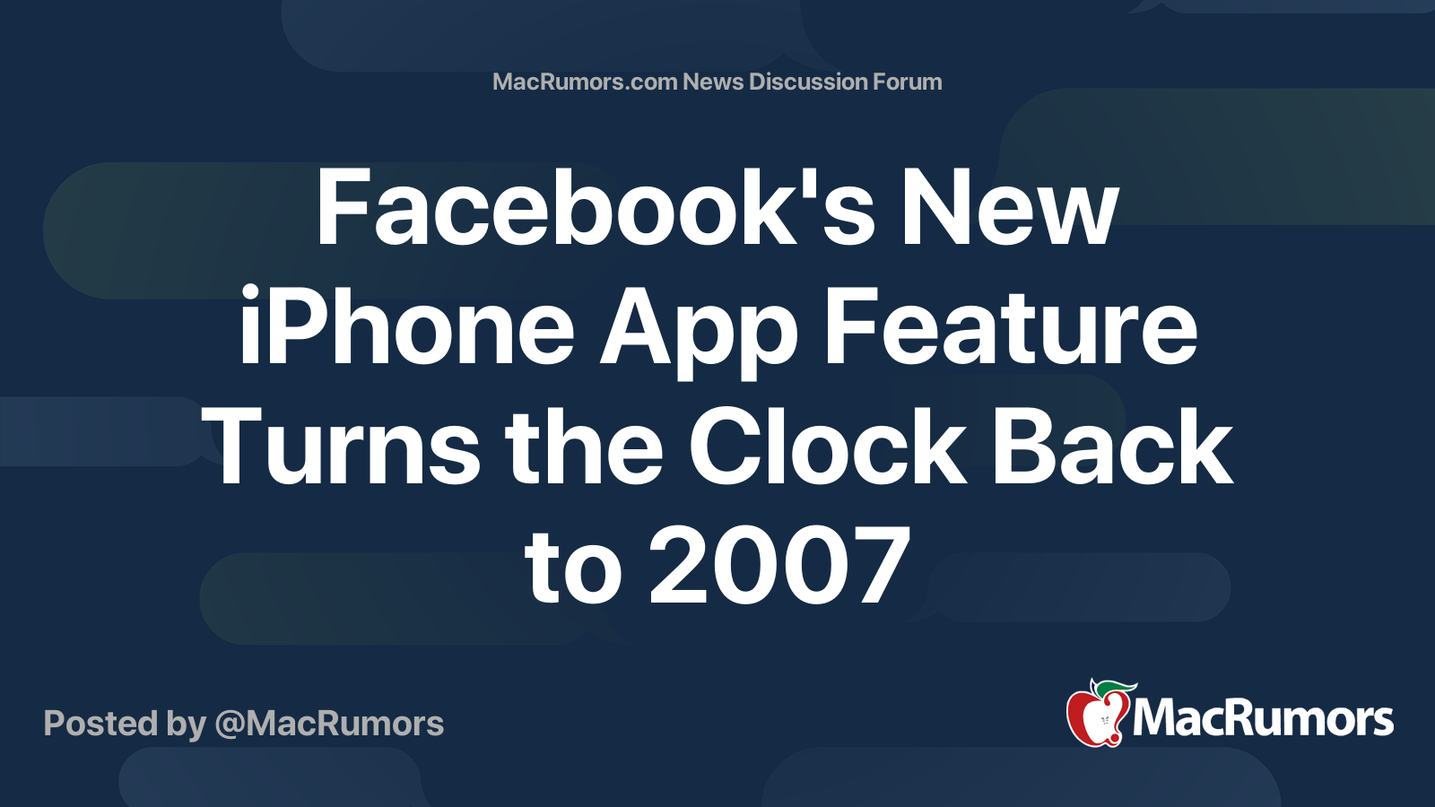 Facebook's New iPhone App Feature Turns the Clock Back to 2007 | Page 3 ...