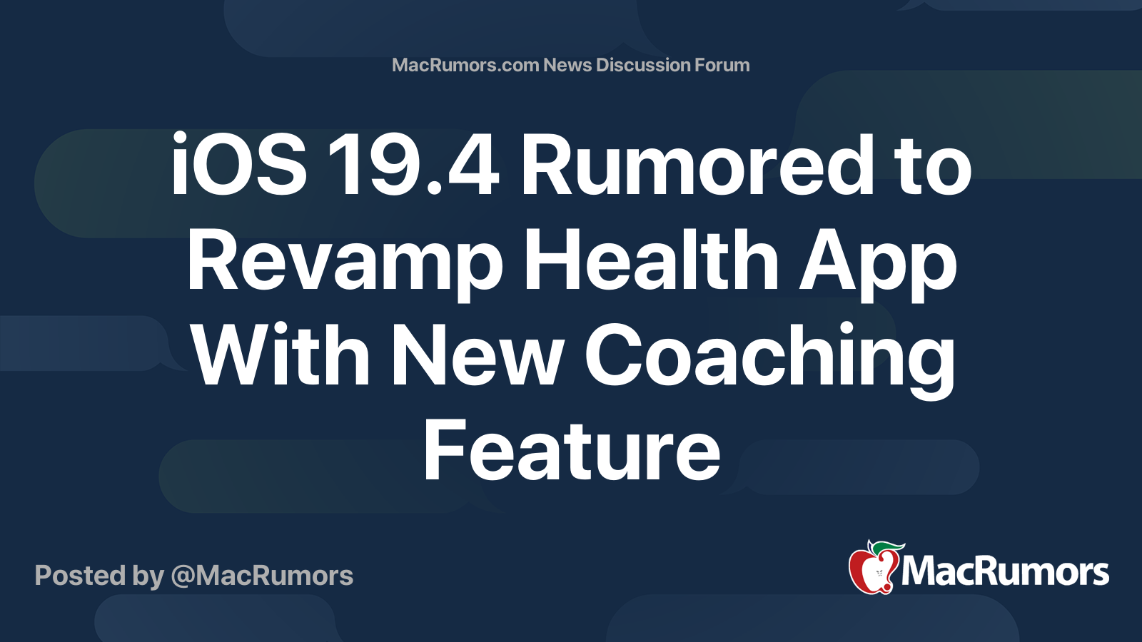 iOS 19.4 Rumored to Revamp Health App With New Coaching Feature | Page ...