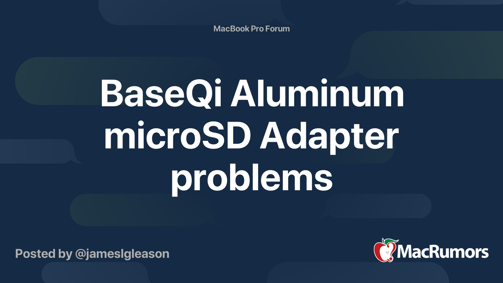 BaseQi Aluminum microSD Adapter problems | MacRumors Forums