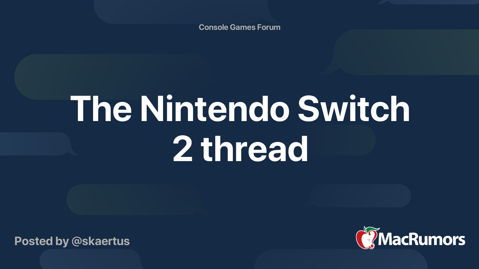 The Nintendo Switch 2 thread | MacRumors Forums