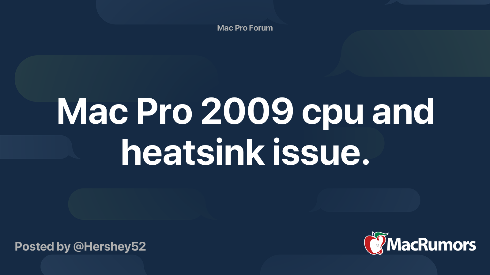 Mac Pro 2009 cpu and heatsink issue. | MacRumors Forums