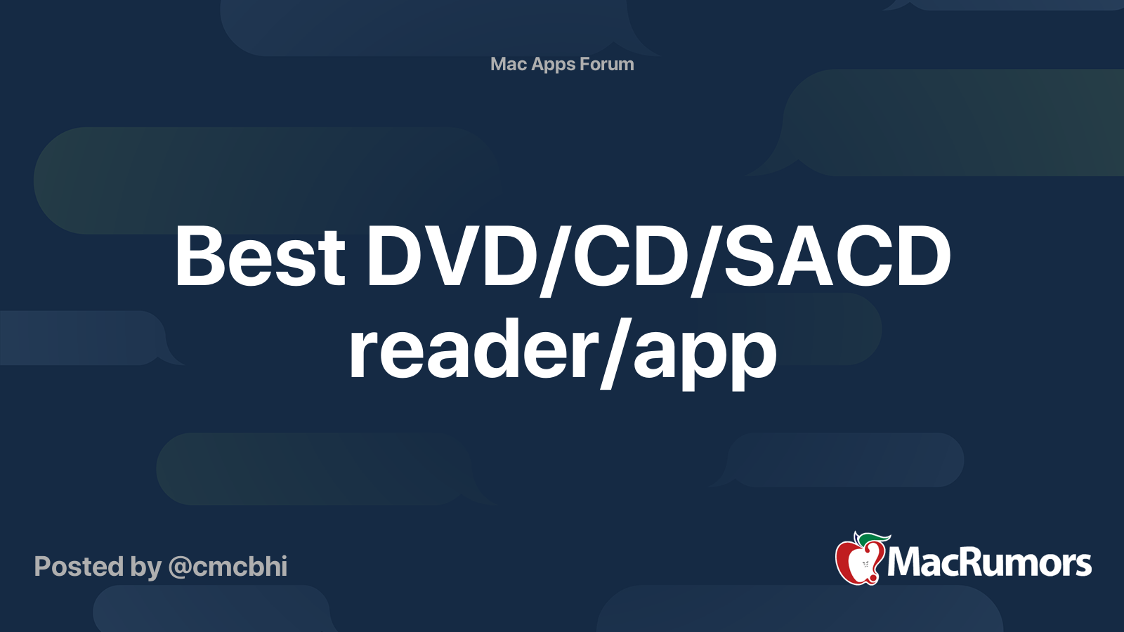 Best DVD/CD/SACD reader/app | MacRumors Forums