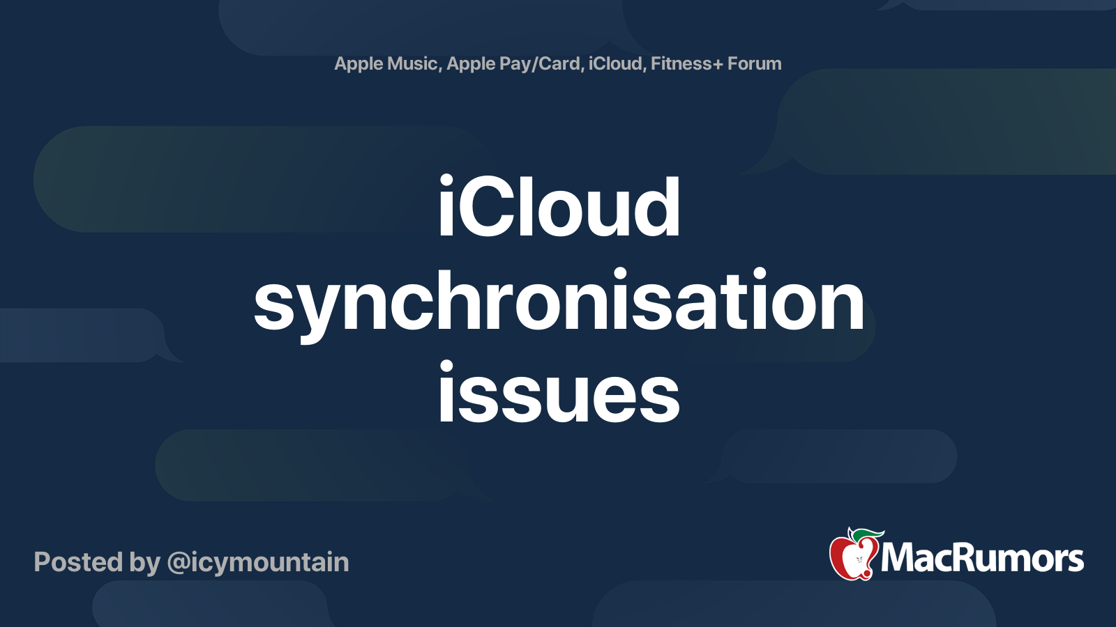 iCloud同期問題| Macrumorsフォーラム